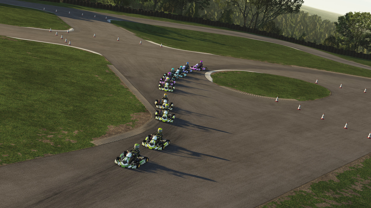 Professional KartSim simulator centre featuring laser-scanned circuits and realistic kart simulation for driver coaching, commercial events, and performance training.
