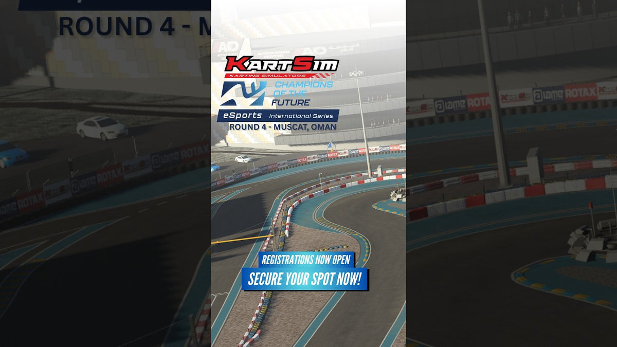 Champions of the Future Round 4 registration announcement for drivers competing with KartSim Pro Software and realistic professional kart simulation.