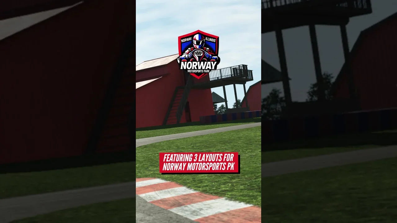 Realistic Norway Motorsports Park kart racing simulator track environment for advanced kart driver training