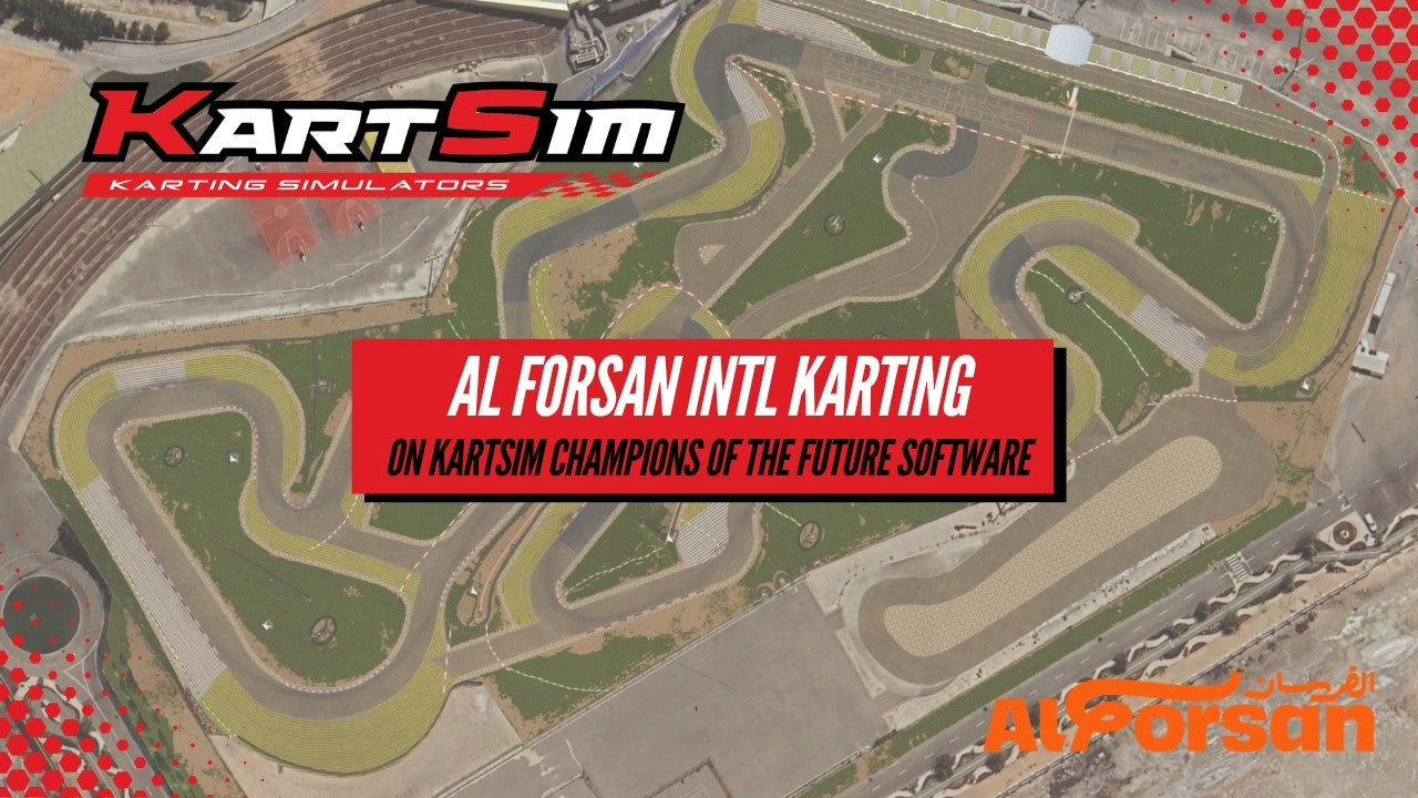 Al Forsan karting circuit recreated in KartSim Pro Software for realistic simulator training, driver coaching, and race preparation.