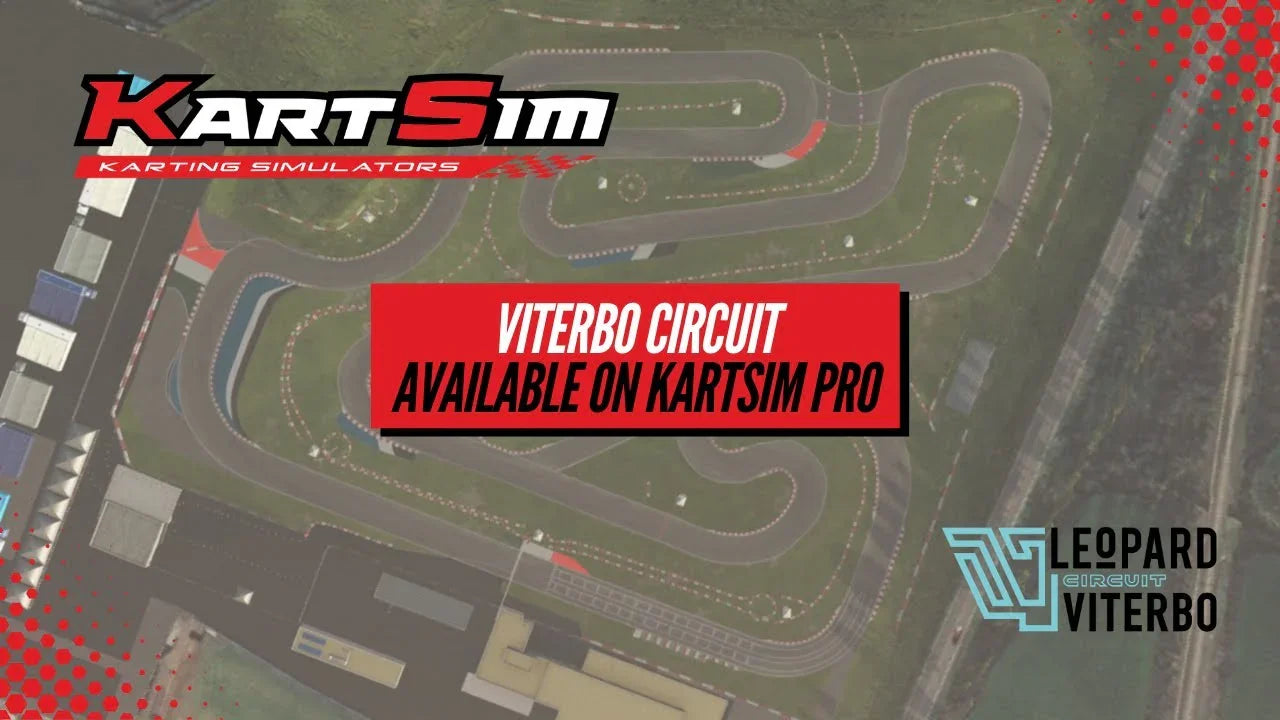 Aerial view of Viterbo karting circuit, LiDAR scanned track for professional kart driver training simulator.