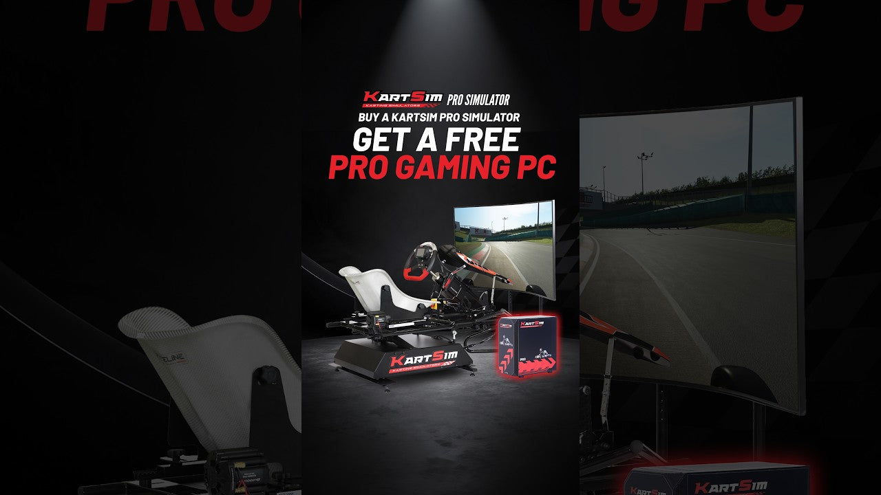 Driver training with a KartSim Pro simulator and Pro Gaming PC for realistic, professional-level karting preparation.