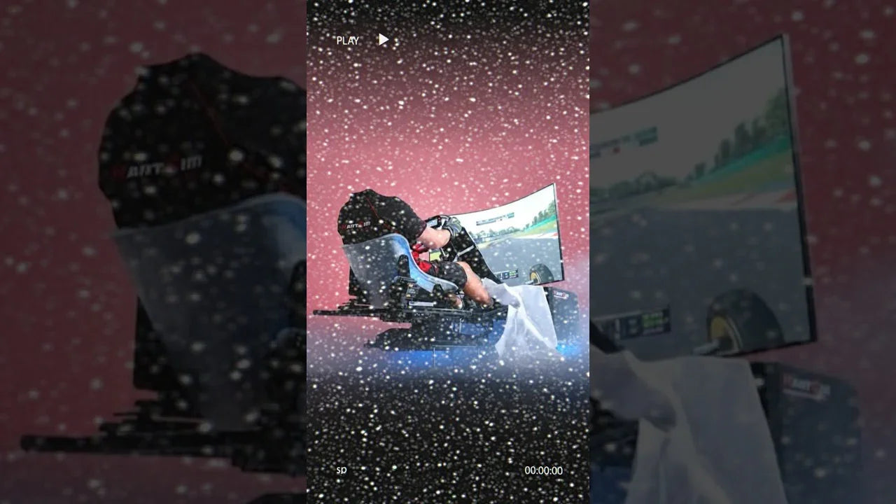 Halloween-themed KartSim simulator image featuring a driver racing without a head for a seasonal post