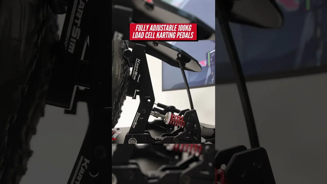 KartSim Esports Wheel & Pedals with direct drive feedback and adjustable load cell pedals, delivering realistic karting simulator training for drivers