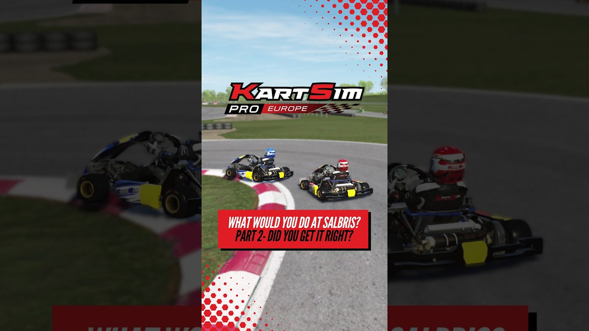 KartSim Pro Software racecraft scenario at Salbris showing drivers practising overtaking, positioning and decision-making in realistic kart simulation.