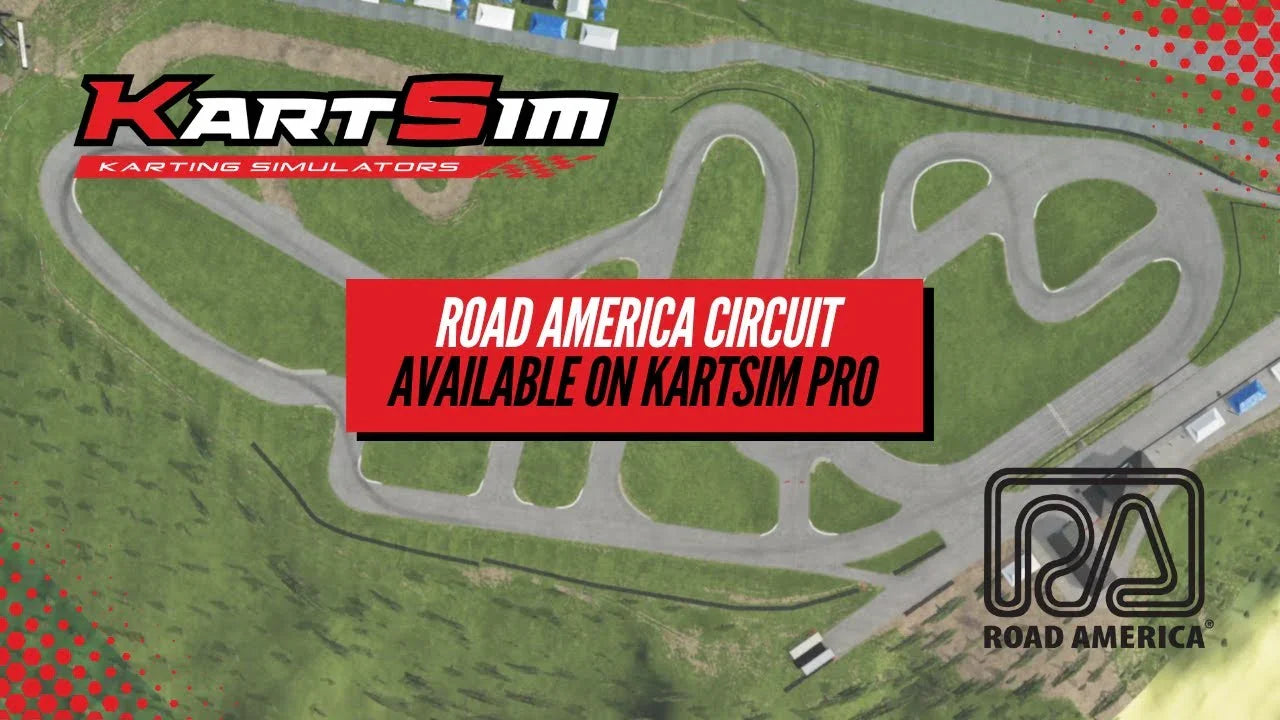 KartSim Pro NA software featuring the Road America Briggs & Stratton Motorplex track