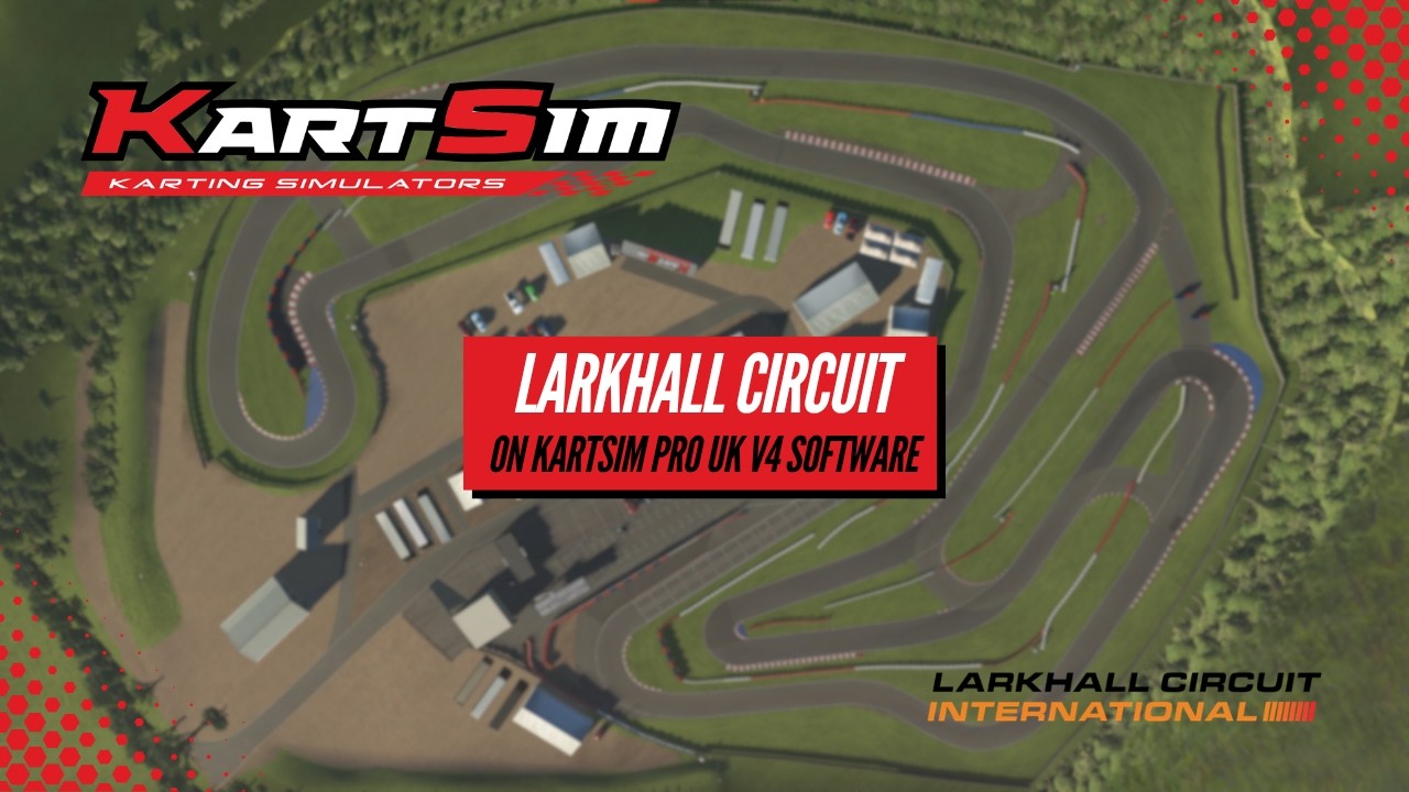 Larkhall Circuit in KartSim Pro UK V4 software, featuring realistic kart racing environment for professional driver training.