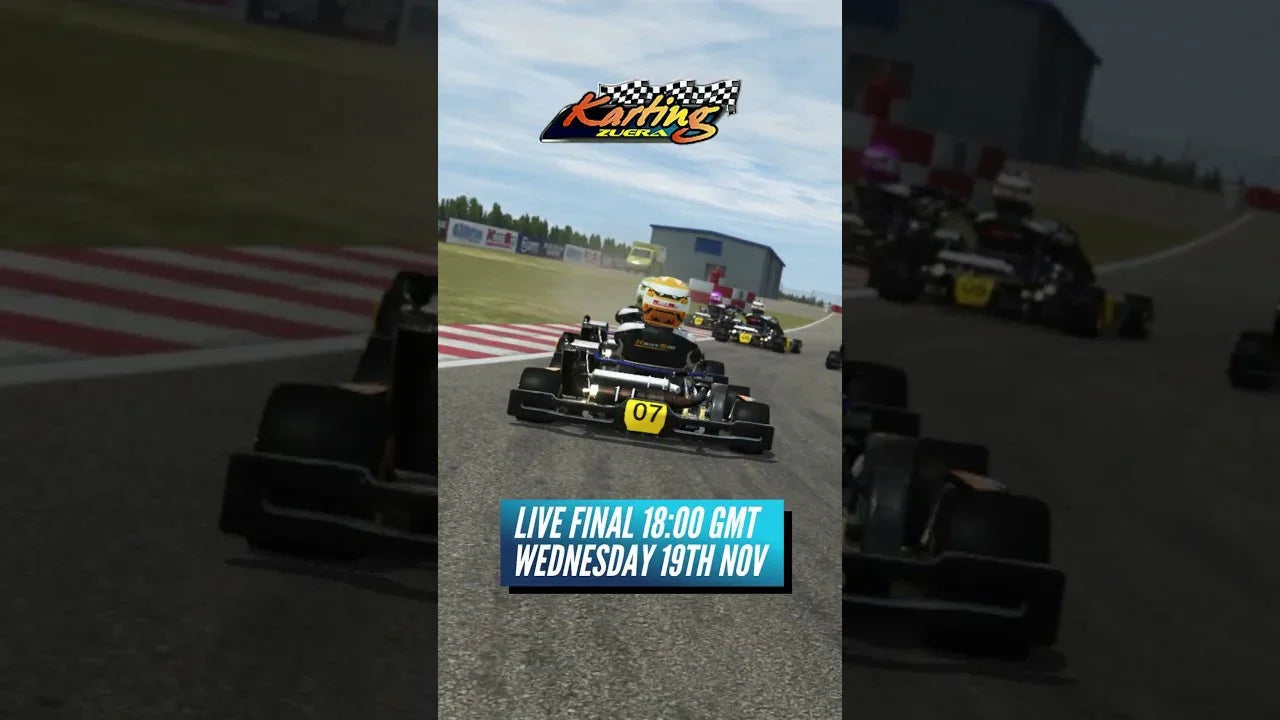 kart racing simulator event with karts on realistic track environment for professional driver training