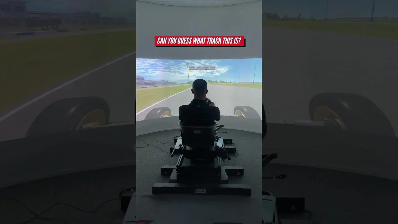 Joe Turney completes a backwards lap using KartSim Pro Simulator, enhancing driver adaptability and track recognition on a realistic kart simulator setup.