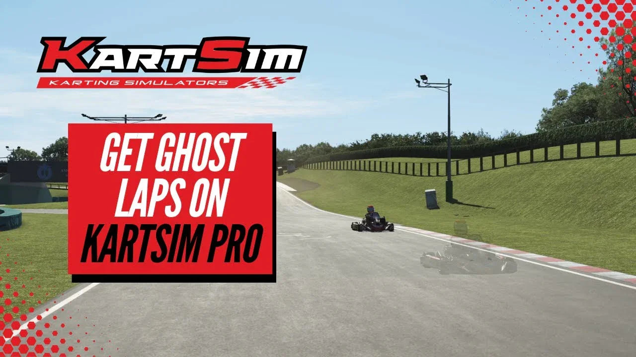Kart racing simulator software with realistic track and ghost lap feature for professional driver training