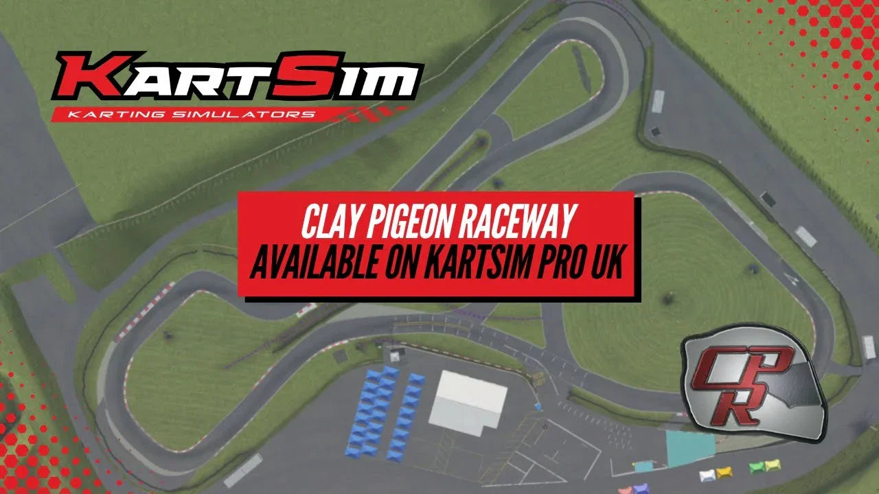 KartSim Pro UK Software – Clay Pigeon Raceway circuit view with karts racing