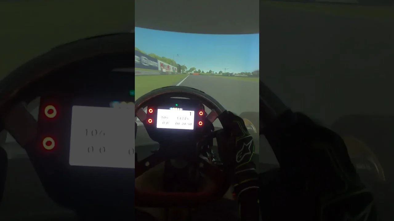 On-board training session at PF International using KartSim Pro UK with Jack Baker preparing drivers for Kartmasters competition