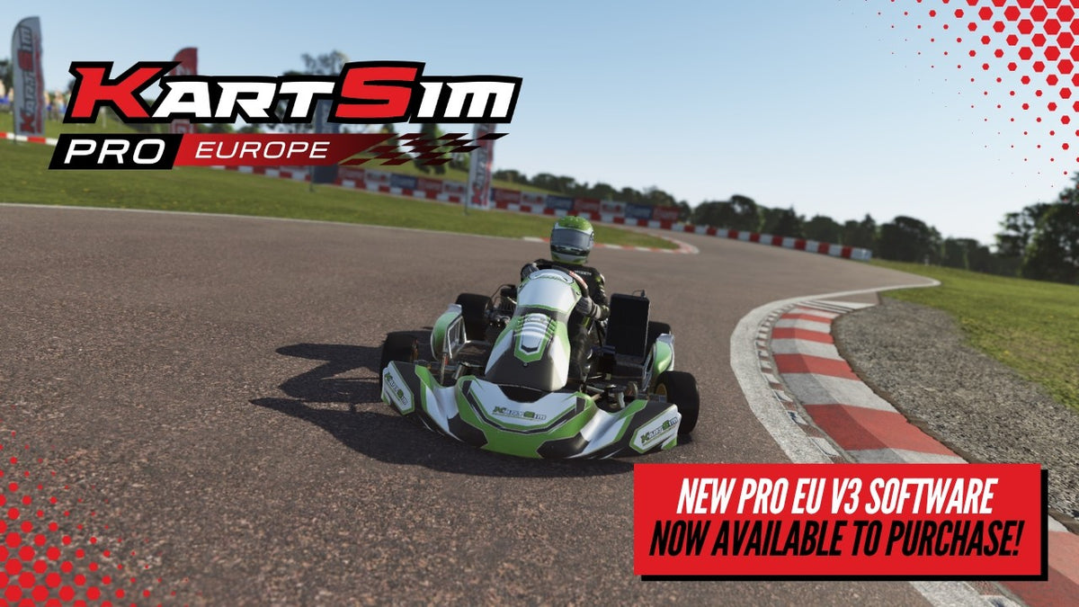 KartSim Pro EU V3 Software demonstrating realistic professional kart simulation for driver training, circuit learning and race preparation.