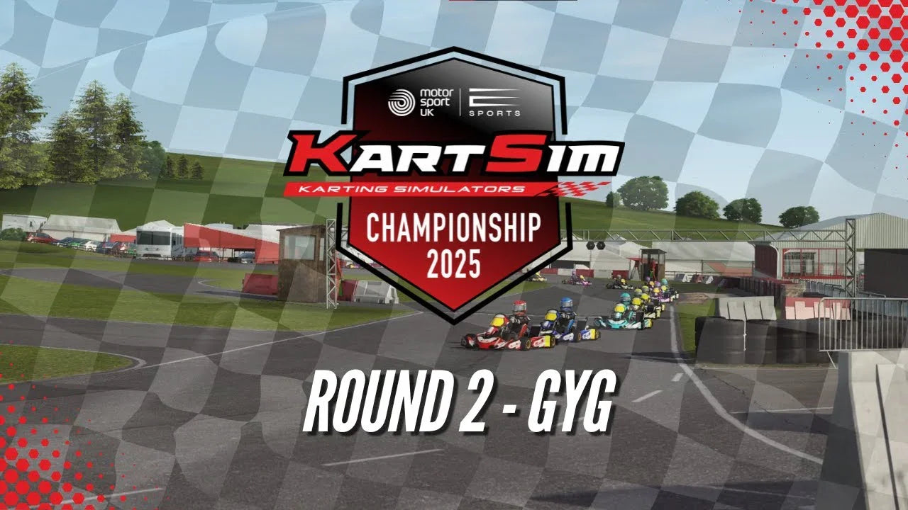 Kart racing simulator championship interface with realistic track, featuring professional kart drivers training