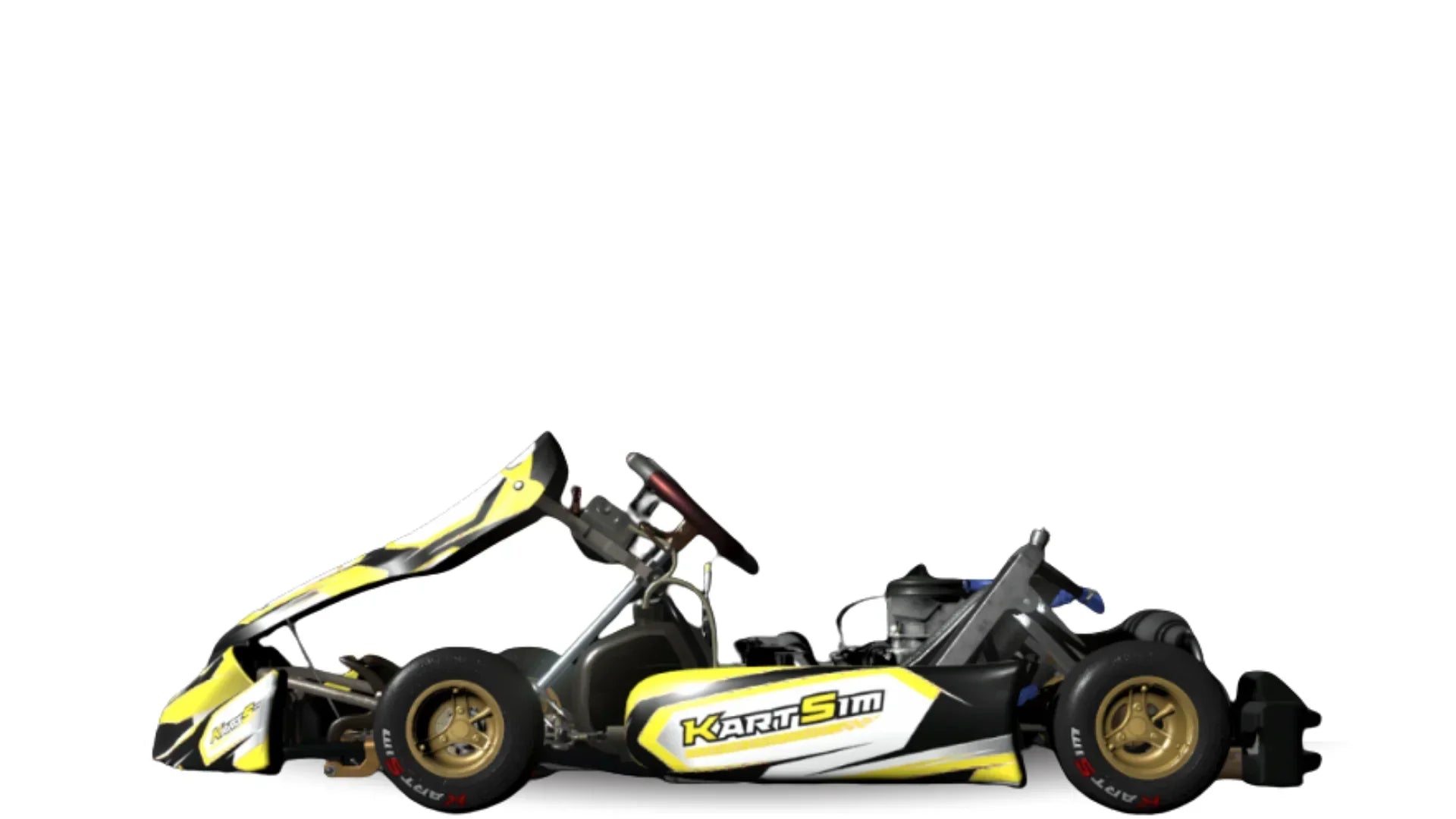 KartSim IAME KZ EU kart side profile – professional shifter kart model for high-level simulation training and elite coaching