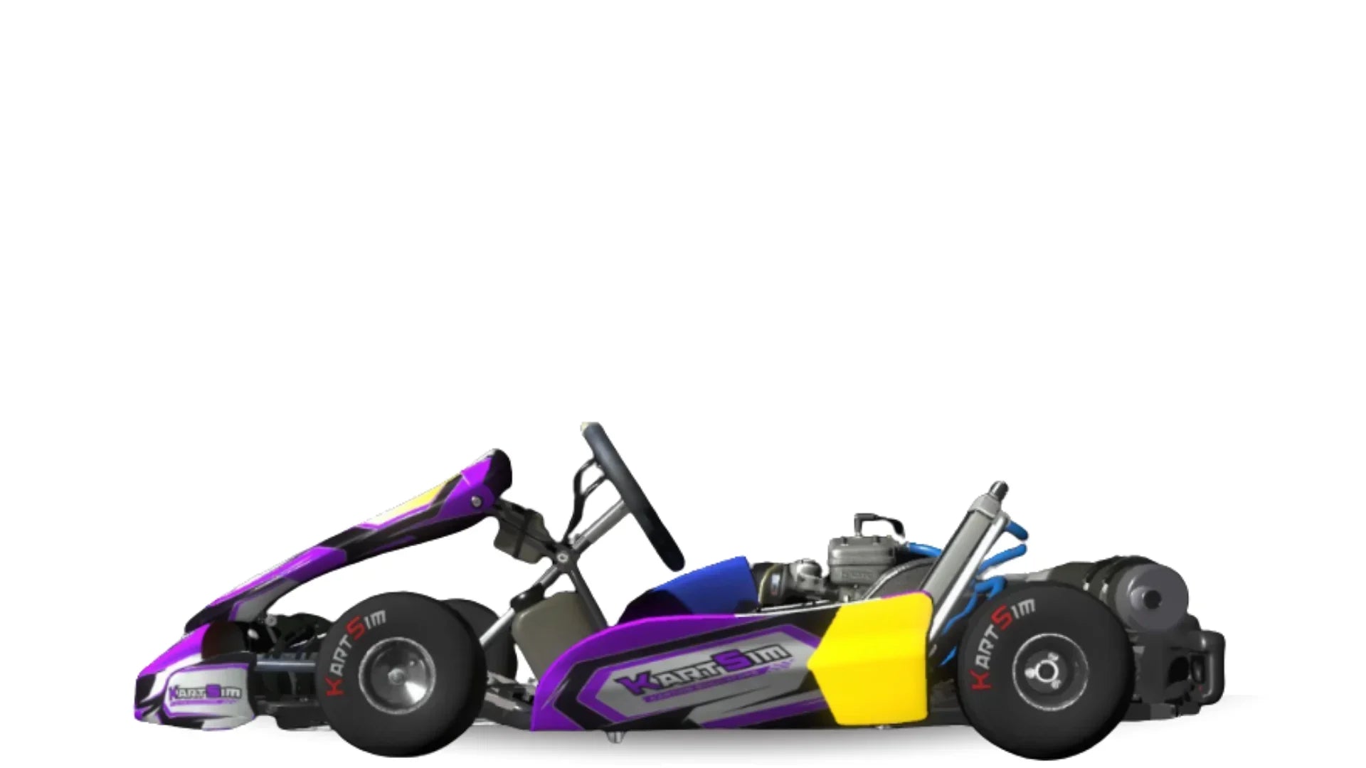 KartSim MINI X30 EU kart side profile – accurate kart simulation model for Mini X30 class coaching and at-home preparation