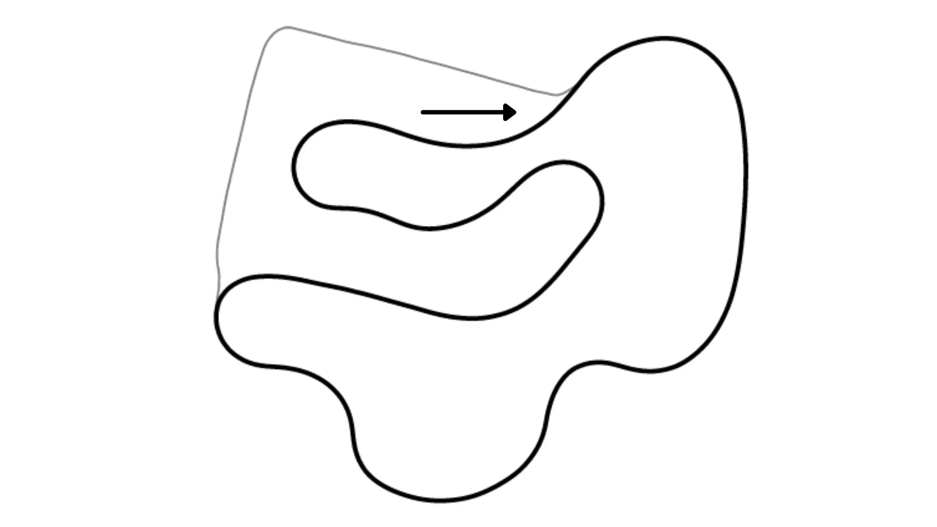 Aerial view of Charlotte L1 kart racing track layout running clockwise with curves on KartSim software