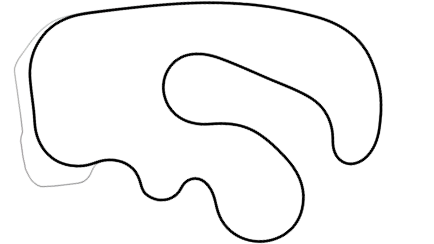 Track map of Glan-Y-Gors kart circuit from KartSim Pro UK software, featuring a fast, flowing layout.