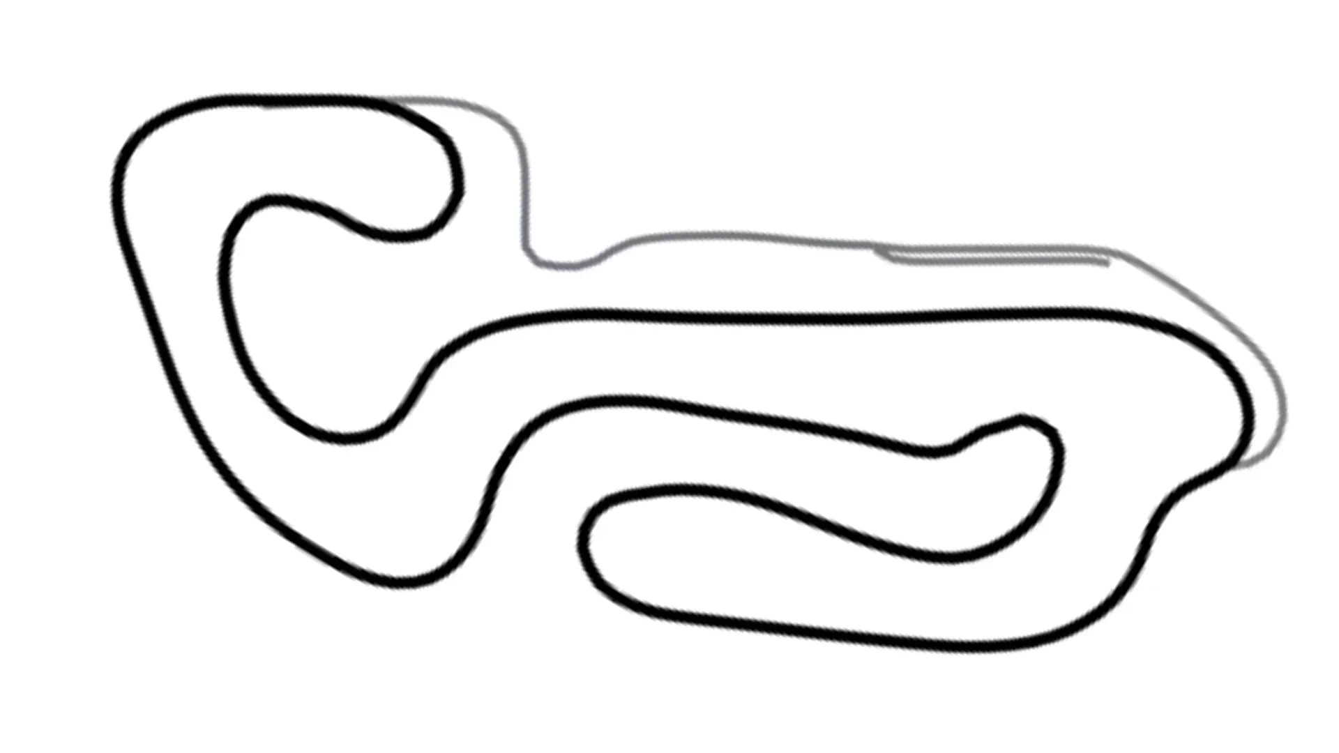 Aerial view of Greg Moore kart racing track on KartSim software