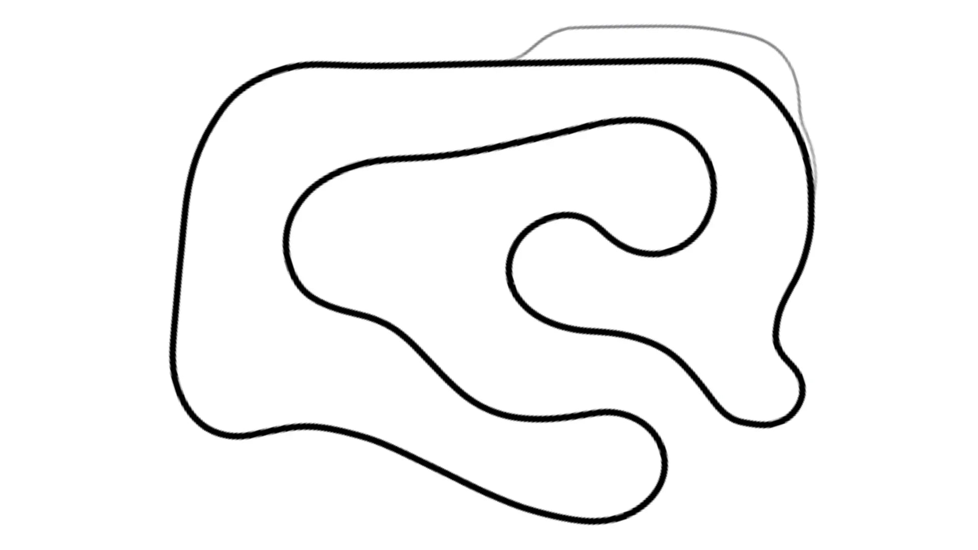 Hamilton L1 race track layout on white background for KartSim racing simulation software