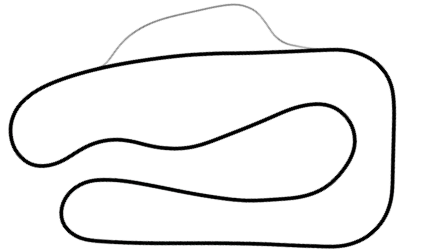 Track map of Hooton Park kart circuit from KartSim Pro UK software, with a mix of high-speed and technical turns.