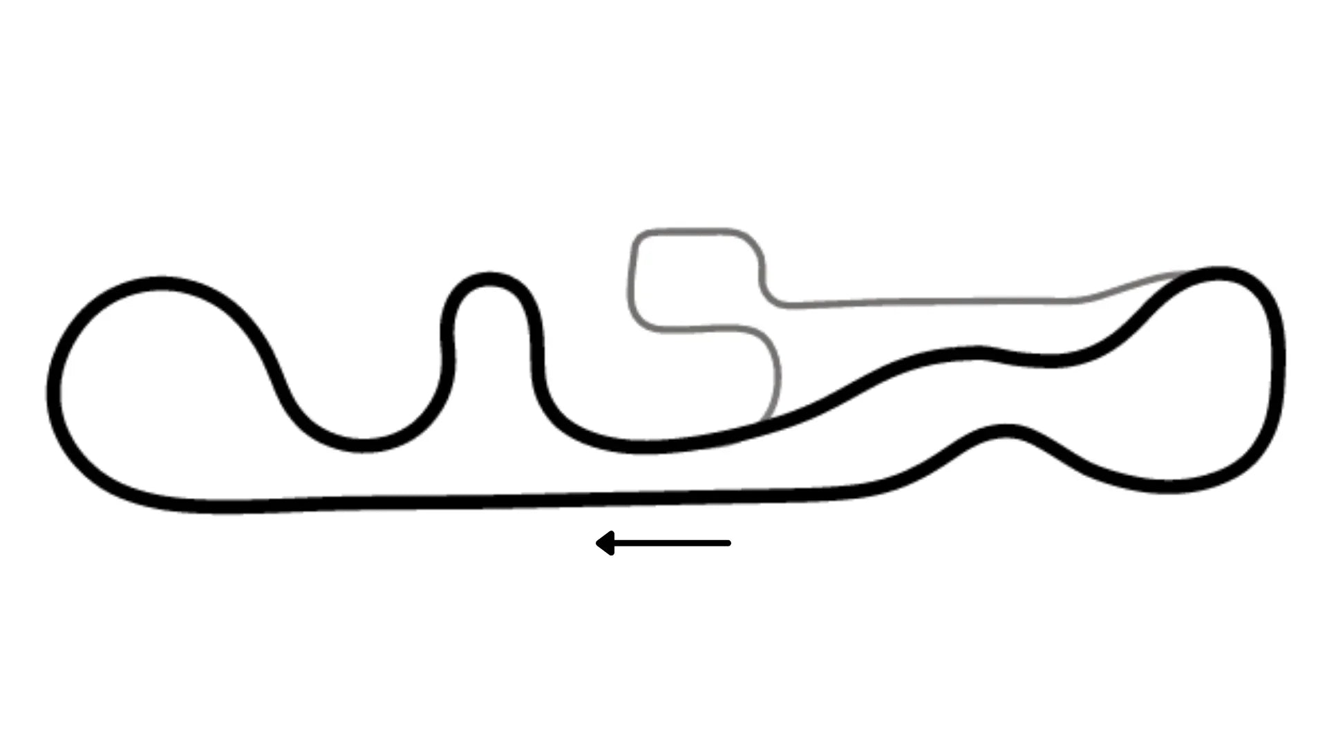 Aerial view of Jacksonville Full Chicanes kart racing track layout running counter-clockwise with complex chicane sections on KartSim software