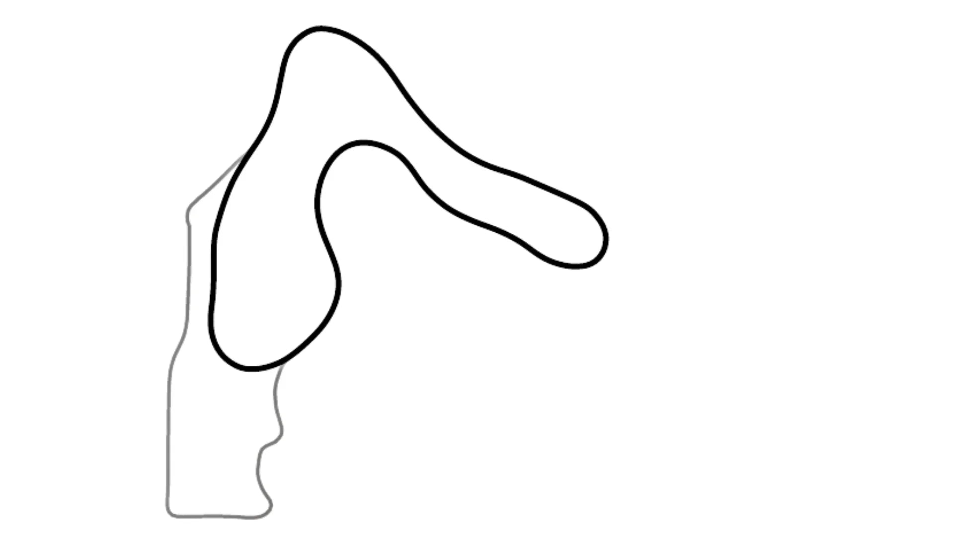 K1 Circuit North kart racing track layout on white background featured in KartSim kart simulation software