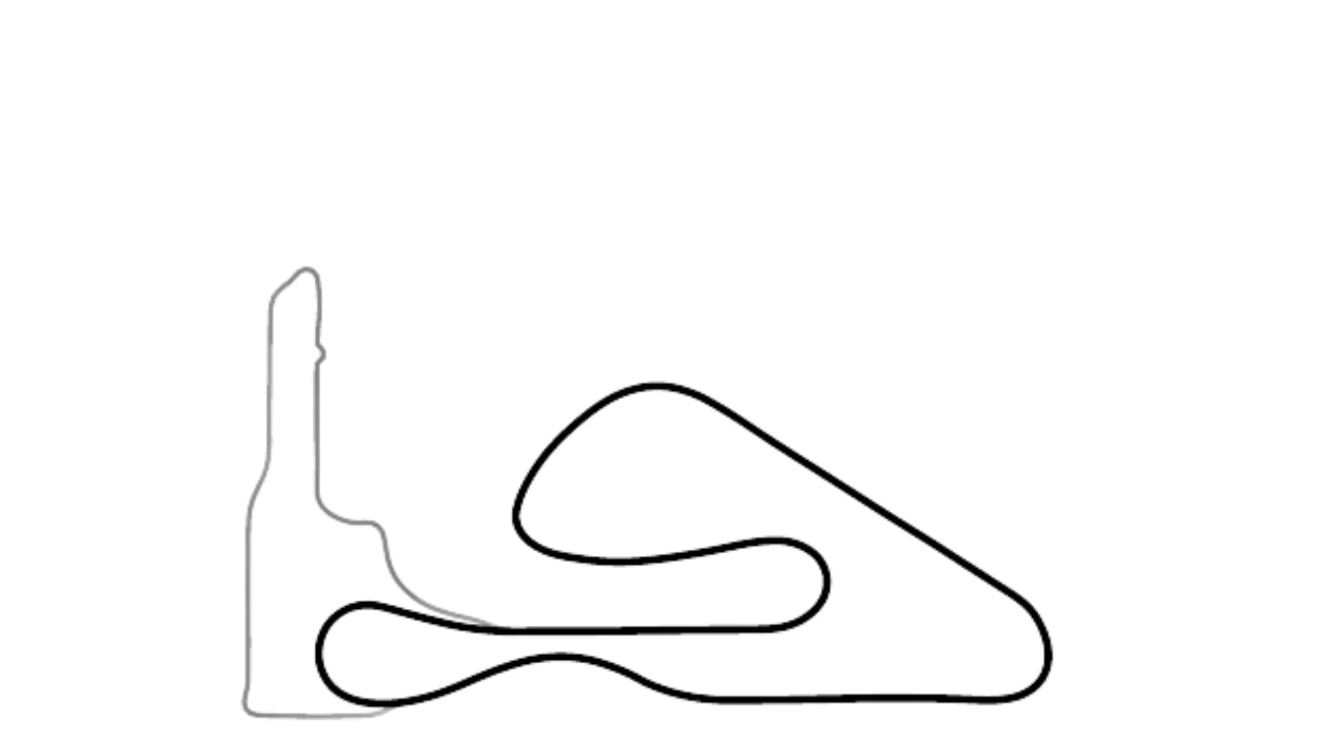 Aerial view of K1 Circuit South kart racing track layout with technical corners and runoffs on KartSim software