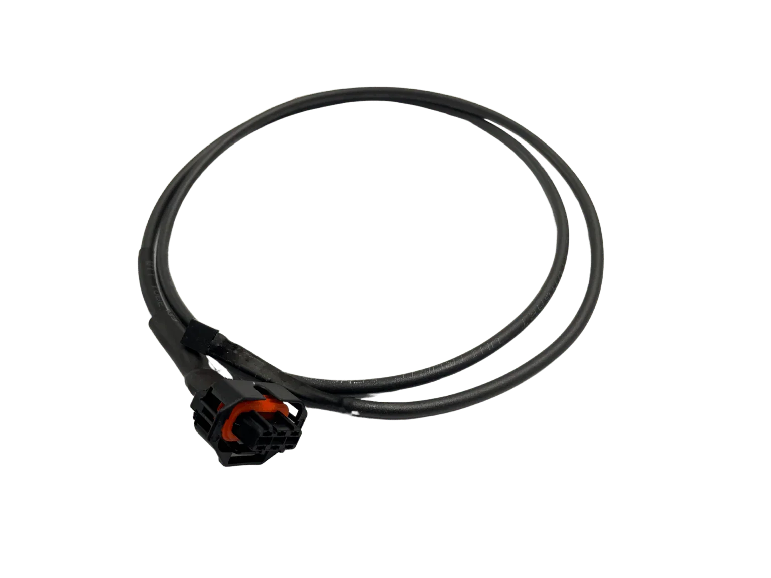 KartSim brake sensor cable with sealed red locking connector and protective black sheathing