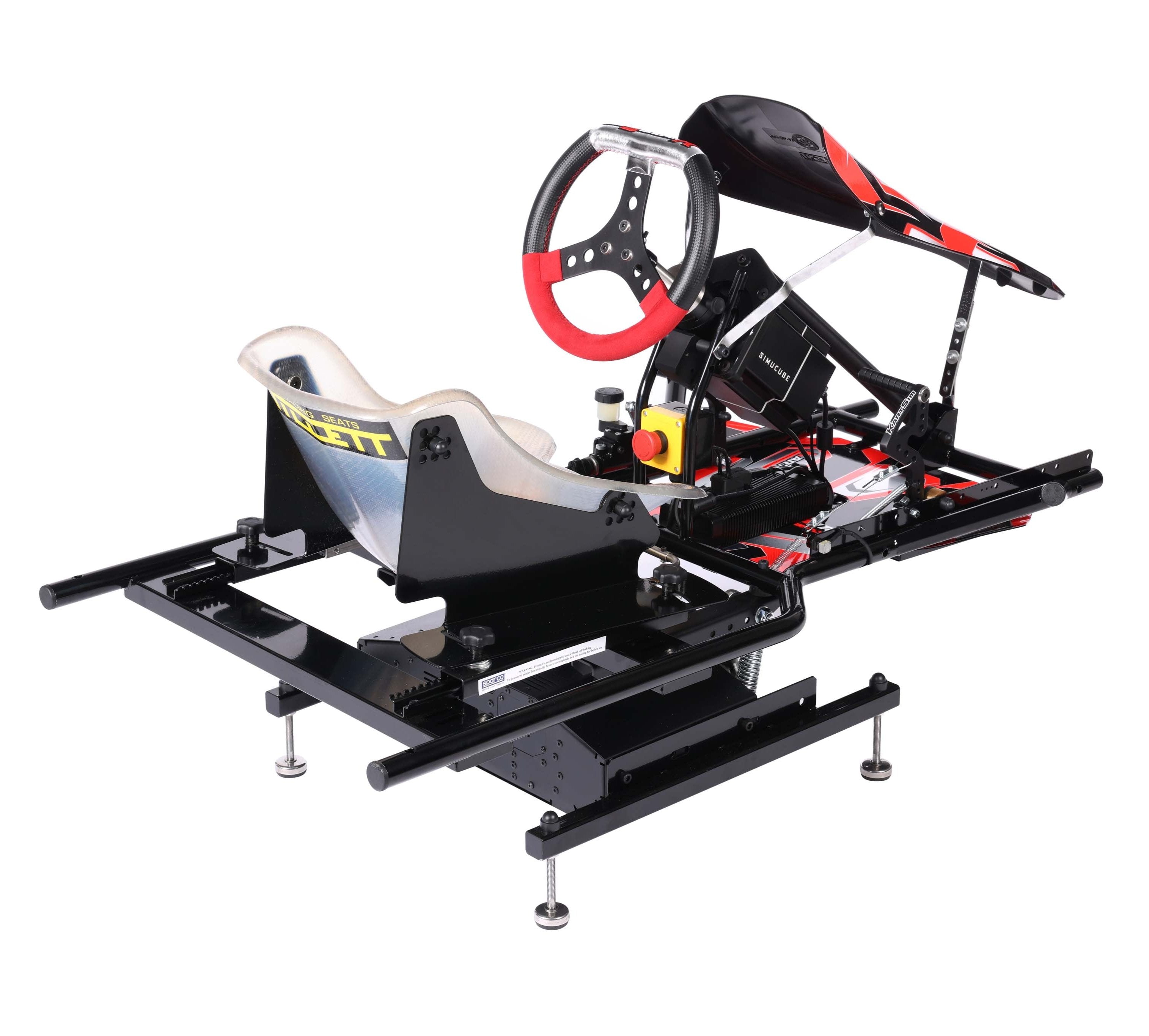 KartSim Ultimate Motion Simulator - Bambino size, equipped with professional-grade motion system, real kart chassis, Simucube direct drive steering motor, authentic racing wheel and pedals, and Tillet Bambino seat for a true-to-life karting experience.