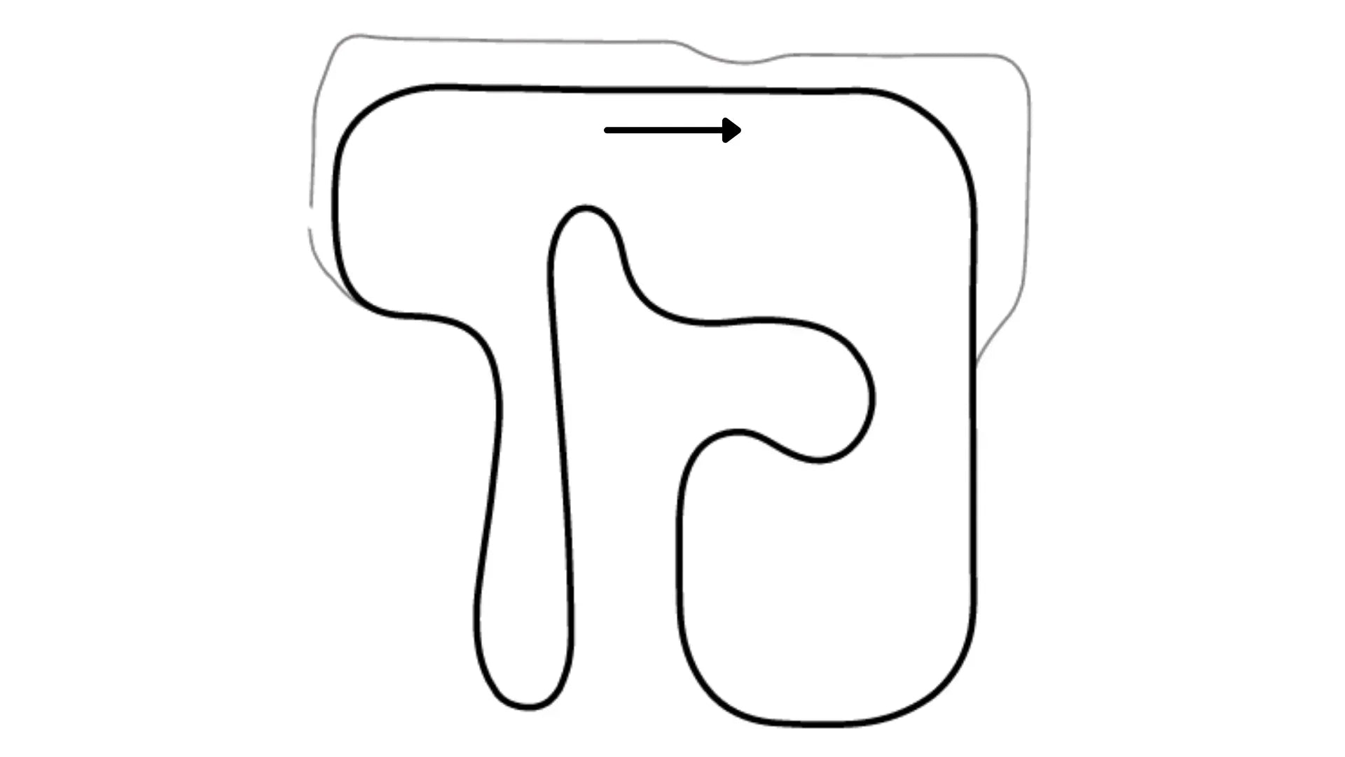 Overhead view of Miami kart racing track layout running clockwise with urban landscape and detailed curbing on KartSim software