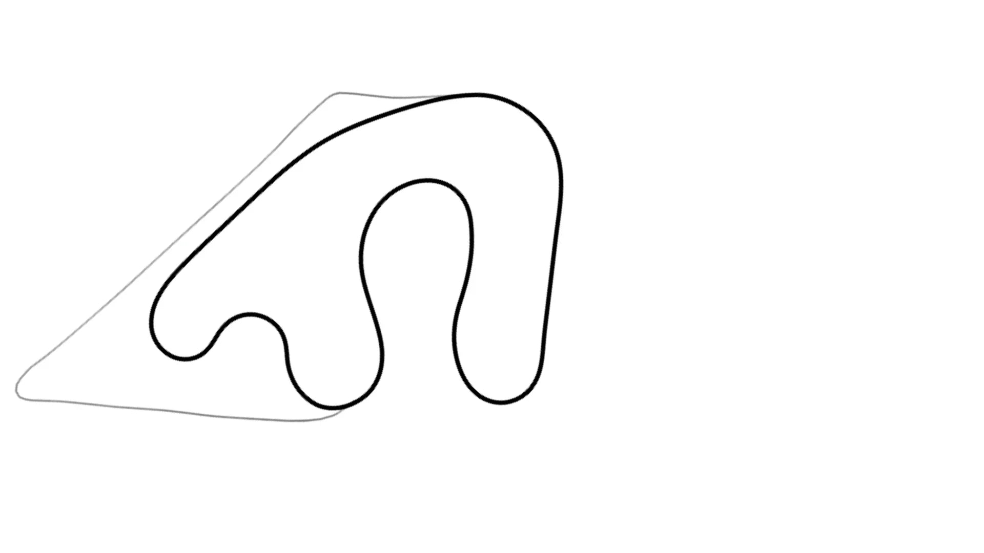 Aerial view of Road America kart racing track layout on KartSim software