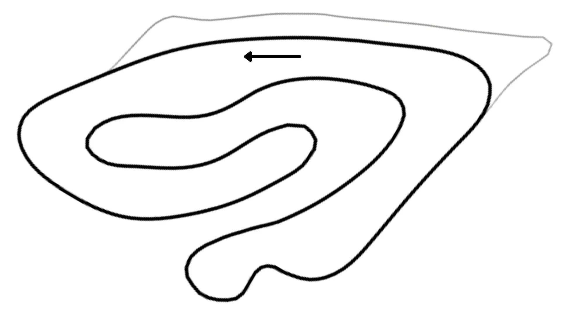 Aerial view of Sonoma National kart racing circuit layout in counter-clockwise direction, showing track curves, curbs, and green surroundings