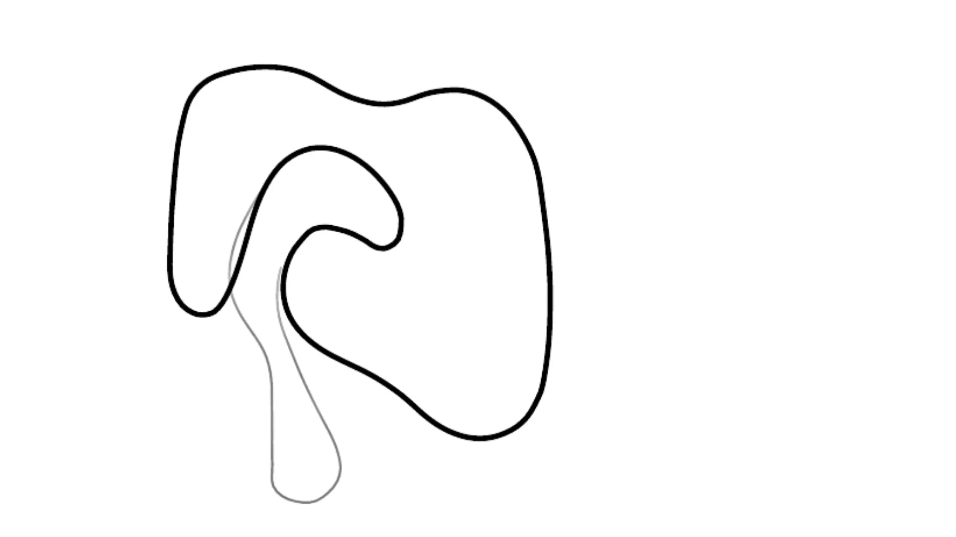 Black and white line drawing of Whiteland kart racing track layout with sweeping curves on white background for KartSim software