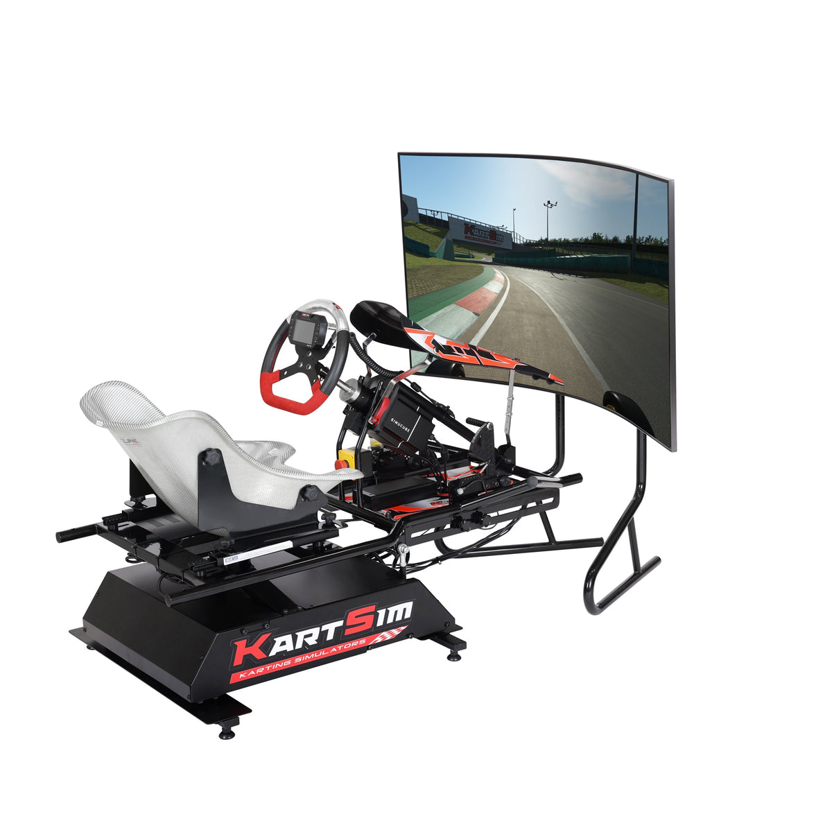 Sim racer participating in the KartSim Screenshot Challenge inside a realistic kart simulator environment using KartSim Pro Software.