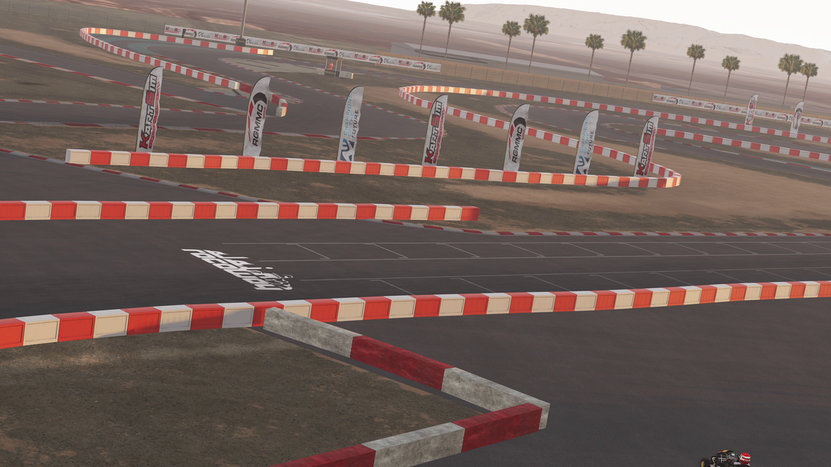 Driver seated in a KartSim Pro simulator with an ergonomic racing seat, laser-scanned circuits, and realistic kart physics for professional driver training.