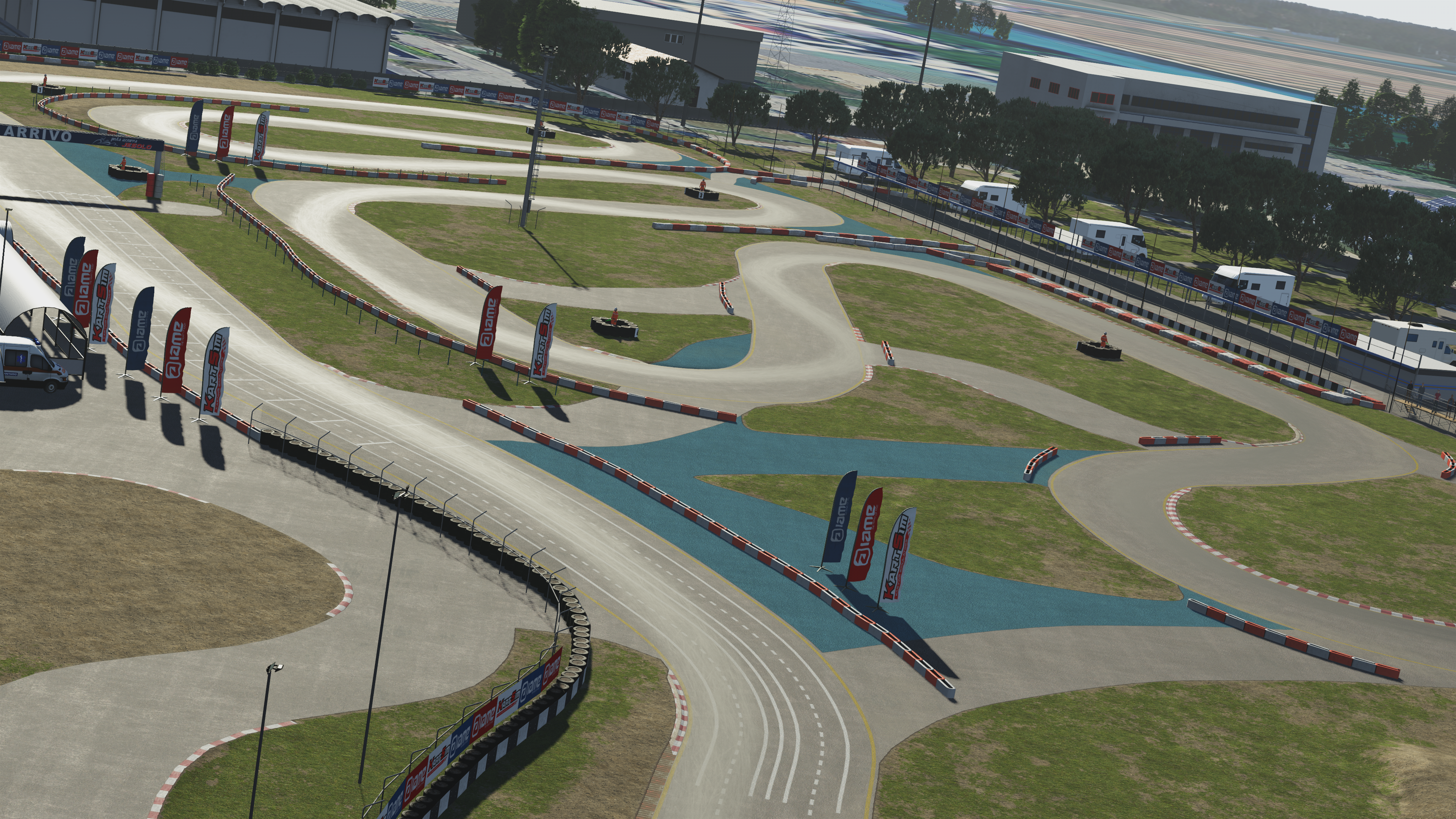 Driver participating in the KartSim Pro EU Reverse Track Challenge using a realistic kart simulator environment.