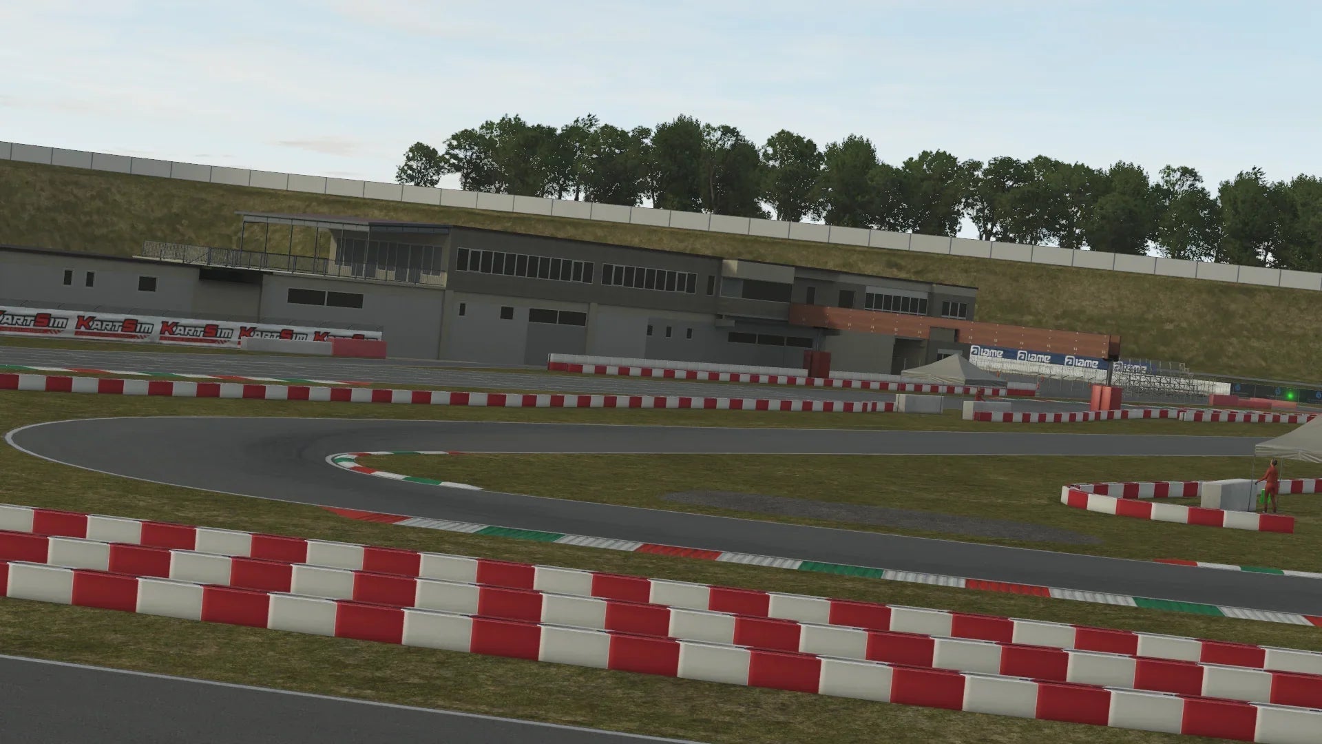 LiDAR scanned kart racing simulator track with realistic pitlane for kart driver training