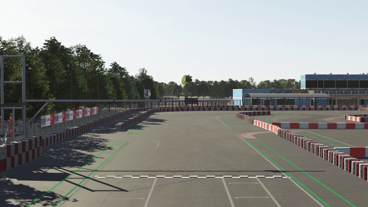 Driver using a KartSim Pro simulator to improve hand-eye coordination, reaction times, and racecraft with laser-scanned circuits and realistic kart physics.