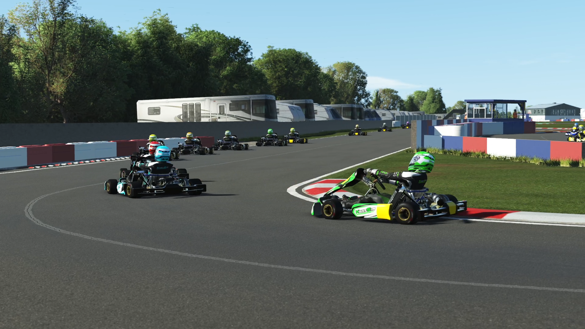 Beginner driver using a KartSim realistic kart simulator to practise racing lines, braking points and racecraft.