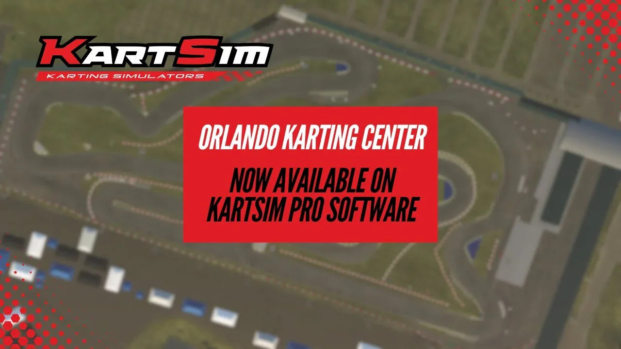 LiDAR-scanned Orlando Karting Center track featured in kart racing simulator software for driver training.