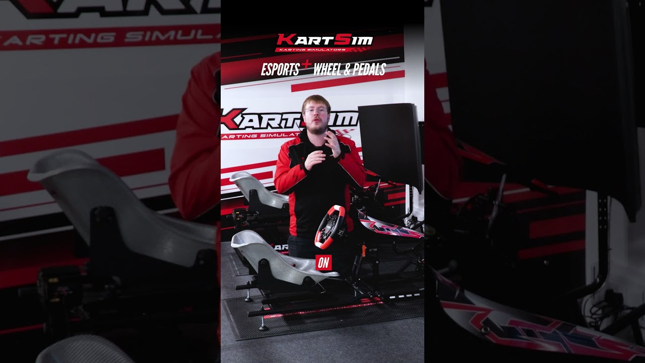 KartSim professional kart simulator with racing seat, wheel, pedals, and esports training setup for kart drivers.