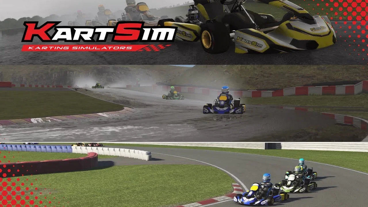 Kart racing simulator showcasing realistic tracks, detailed karts, and advanced karting training environments.