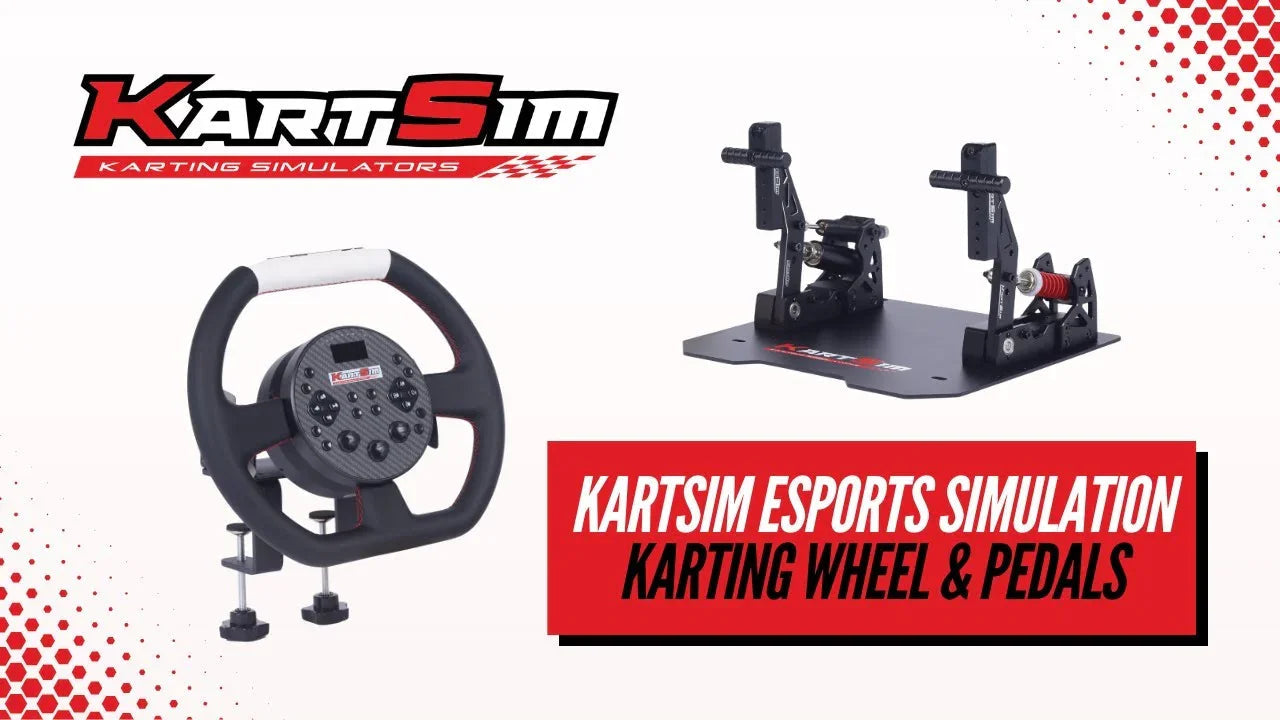 Professional kart simulator racing wheel and pedal set for realistic karting driver training