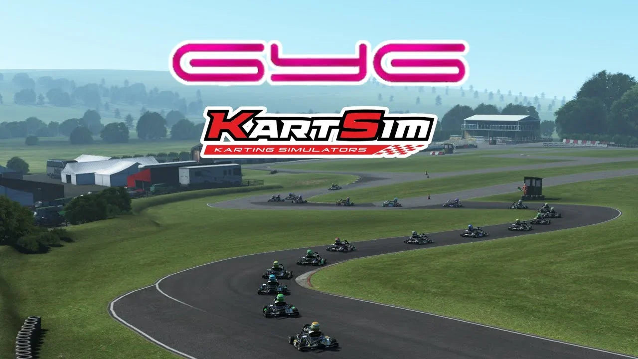 KartSim simulator kart racing interface showing realistic kart track and racing karts for driver training