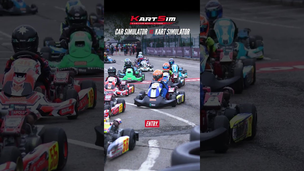Kart race highlighting the importance of choosing a KartSim professional karting simulator with realistic steering, braking and physics for driver training.