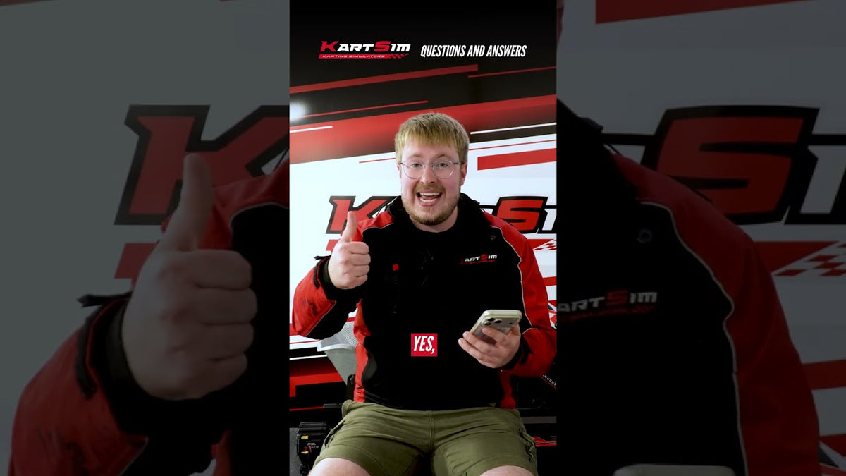 KartSim team member answering questions about professional karting simulators, realistic software and coaching for improved driver performance.