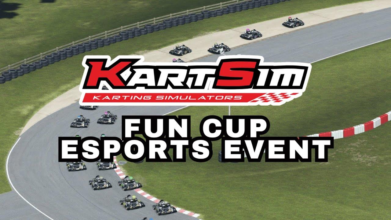 Professional kart racing simulator esports event on virtual track, ideal for kart driver training realism