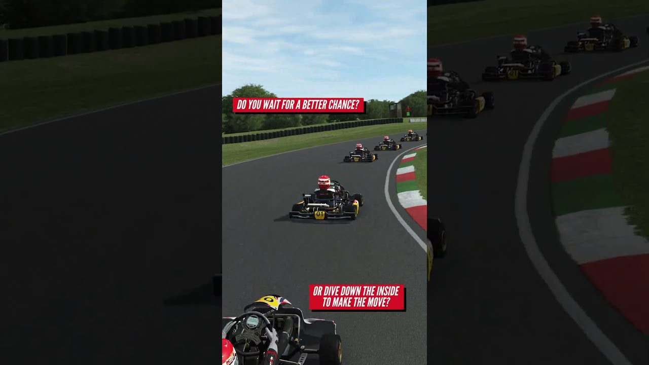 KartSim racecraft training at GYG showing drivers practising overtaking decisions with realistic kart simulator preparation and coaching analysis.