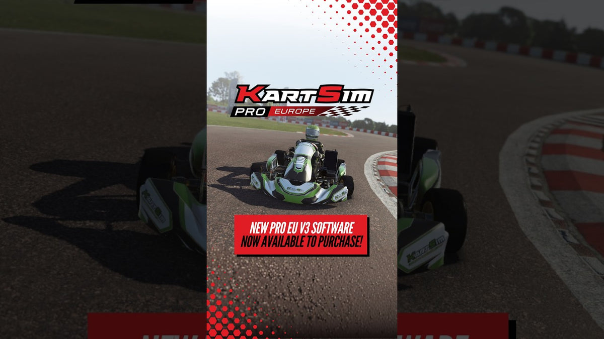 KartSim Pro EU V3 Software demonstrating realistic professional kart simulation for driver training, circuit learning and race preparation.